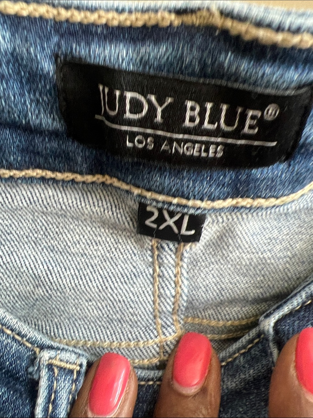 Judy Blue high raise Distressed Denim Bermuda Shorts/ jorts Sz 2XL summer vacay - Picture 6 of 6